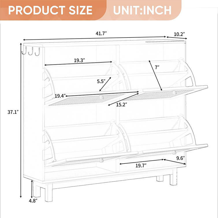 Tilt out shoe online rack hardware